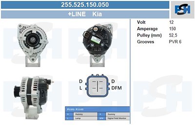 Bv Psh Generator [Hersteller-Nr. 255.525.150.050] für Hyundai von BV PSH