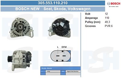 Bv Psh Generator [Hersteller-Nr. 305.553.110.210] für Seat, Skoda, VW von BV PSH