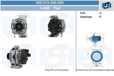 Bv Psh Generator [Hersteller-Nr. 505.572.090.000] für Fiat, Lancia von BV PSH