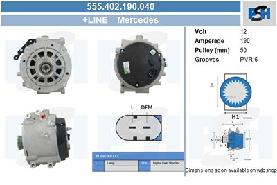 Bv Psh Generator [Hersteller-Nr. 555.402.190.040] für Mercedes-Benz von BV PSH