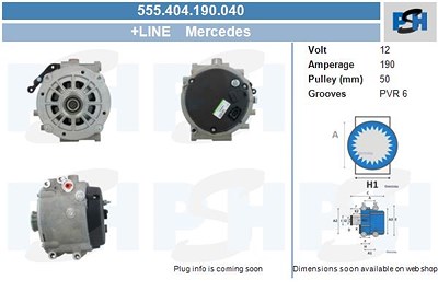 Bv Psh Generator [Hersteller-Nr. 555.404.190.040] für Mercedes-Benz von BV PSH