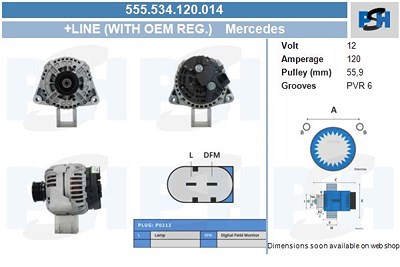 Bv Psh Generator [Hersteller-Nr. 555.534.120.014] für Mercedes-Benz von BV PSH