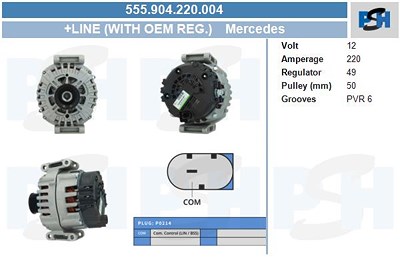 Bv Psh Generator [Hersteller-Nr. 555.904.220.004] für Mercedes-Benz von BV PSH