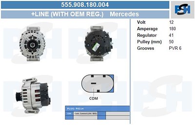 Bv Psh Generator [Hersteller-Nr. 555.908.180.004] für Mercedes-Benz von BV PSH