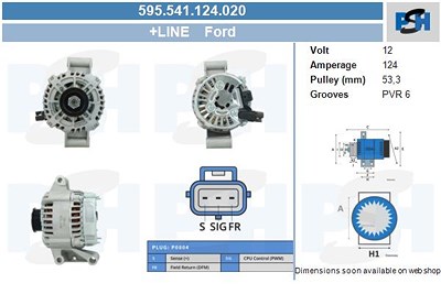 Bv Psh Generator [Hersteller-Nr. 595.541.124.020] für Ford, Jaguar von BV PSH