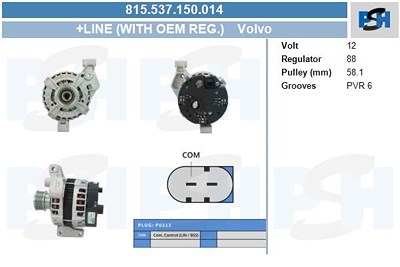 Bv Psh Generator [Hersteller-Nr. 815.537.150.014] für Ford, Volvo von BV PSH