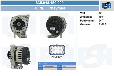 Bv Psh Generator [Hersteller-Nr. 835.048.150.000] für Chevrolet, Opel von BV PSH