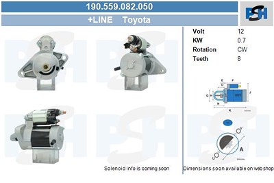 Bv Psh Starter [Hersteller-Nr. 190.559.082.050] für Toyota von BV PSH