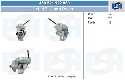 Bv Psh Starter [Hersteller-Nr. 450.521.122.050] für Land Rover von BV PSH