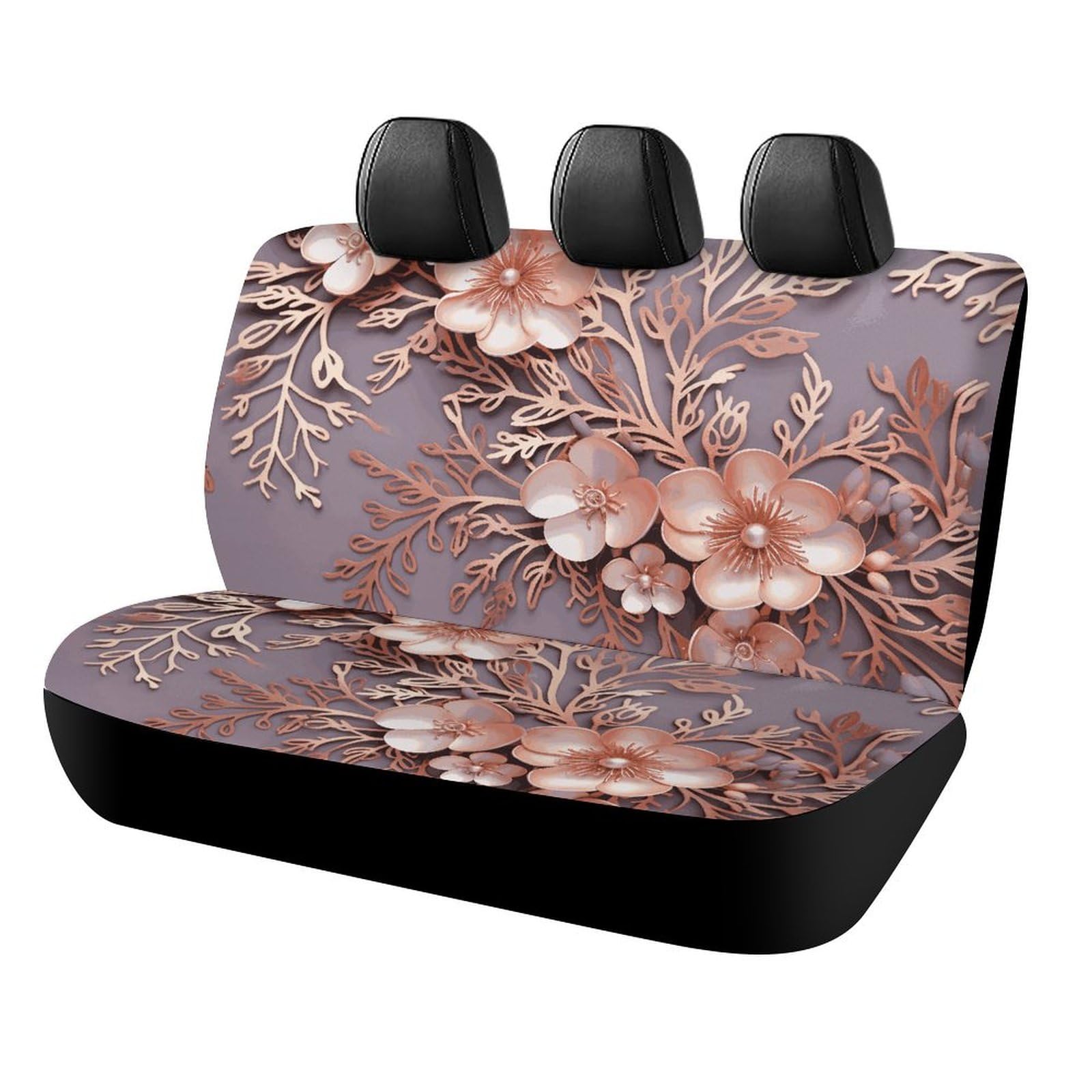 BVNMT Rücksitzbezug für Auto Hund Autositzbezug Rose Gold Elegant Dekorativ Floral Rutschfest Langlebig Rücksitzschoner für Autos SUV & LKW BVNMT Rücksitzbezug für Auto Hund Autositzbezug Rose Gold Elegant Dekorativ Floral Rutschfest Langlebig Rücksitzschoner für Autos SUV & LKW von BVNMT