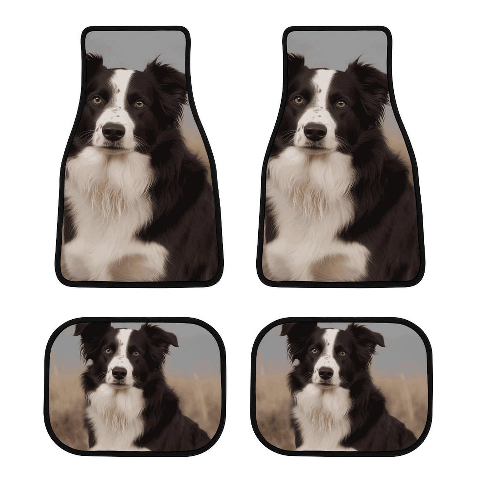 Automotive Fußmatten 4-teilig Allwetter Automatte Langlebig und Border Collie rutschfeste Fußmatten für PKW LKW SUV Automotive Fußmatten 4-teilig Allwetter Automatte Langlebig und Border Collie rutschfeste Fußmatten für PKW LKW SUV von BWQSKL