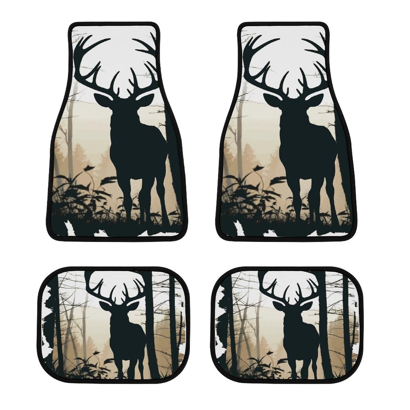 Automotive Fußmatten 4-teilig Allwetter Automatte Langlebig und Hirsch-Silhouette rutschfeste Fußmatten für PKW LKW SUV Automotive Fußmatten 4-teilig Allwetter Automatte Langlebig und Hirsch-Silhouette rutschfeste Fußmatten für PKW LKW SUV von BWQSKL
