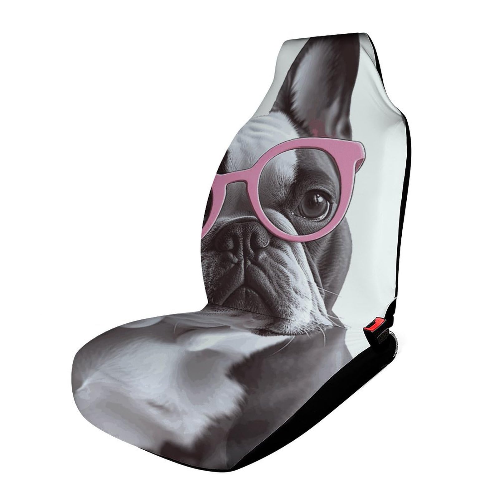 BWQSKL Autositzbezug für Komfort, rutschfest, französische Bulldogge, rosa Brille, Autositzschutz, vollständiger Schutz für die meisten Autos, Vans, LKWs, SUV BWQSKL Autositzbezug für Komfort, rutschfest, französische Bulldogge, rosa Brille, Autositzschutz, vollständiger Schutz für die meisten Autos, Vans, LKWs, SUV von BWQSKL