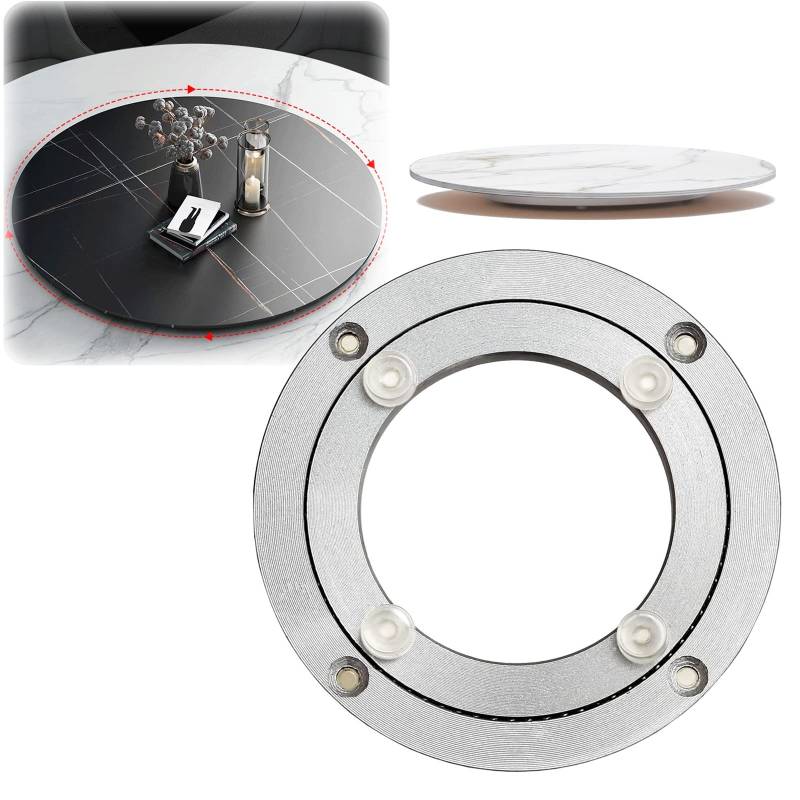 Drehteller-Basislager, Hardware-Aluminiumlegierung, Drehteller, runder Esstisch, glatter Schwenkteller-Esstisch (Größe: 16 Zoll (400 mm))(8 inches (200mm)) von BWUHDKS