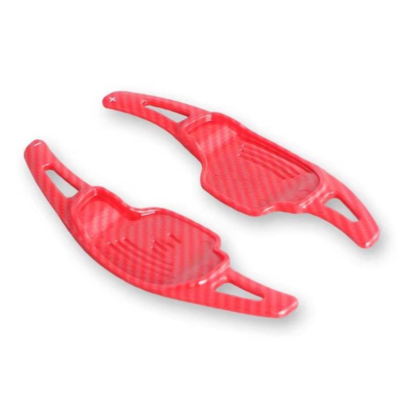 BWWIEZRS Schaltwippen Kompatibel Mit Chevrolet Für Camaro 2012 2013 2014 2015 Auto-Lenkrad-Schaltwippen-Verlängerung. Auto-Schaltwippen-Extender(Carbon Fiber Look Red) von BWWIEZRS