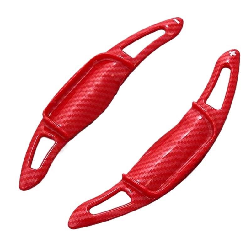BWWIEZRS Schaltwippen Kompatibel Mit Toyota Für Corolla 2020 2021 2022 Auto-Lenkrad-Schaltwippen-Verlängerung Lenkrad-Schaltwippen-Verlängerungsabdeckungen(Carbon Fiber Look Red) von BWWIEZRS
