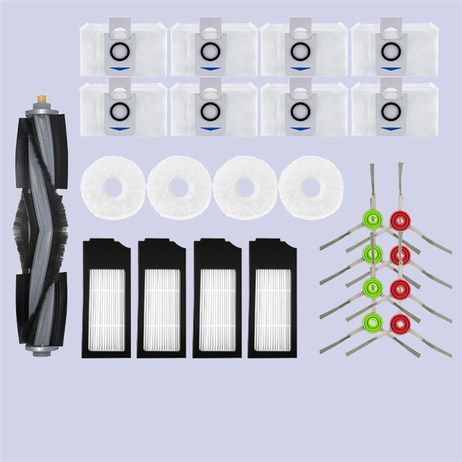 BWZJS for Ecovacs Deebot X1 Omni Zubehör Roboter Staubsauger Mopp Tuch Staubbeutel HEPA-Filter Hauptbürste Lappen Austauschbare Ersatzteile Roboterstaubsauger-Ersatzkit(25pcs-02) von BWZJS