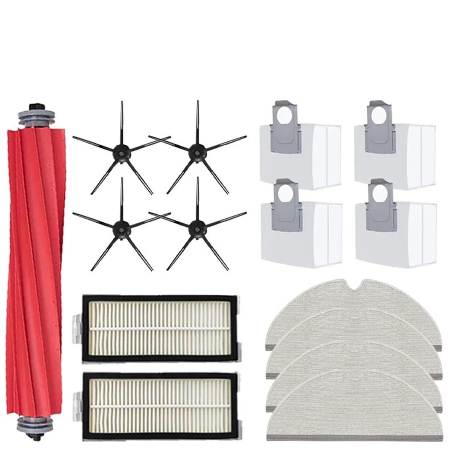 BWZJS for Roborock, Q7 Max, Q7 Max+, Q7 Plus, T8 Hepa-Filter Roboter Staubsauger Ersatzteile Hauptseite Pinsel Mopp Tuch Staubbeutel Roboterstaubsauger-Ersatzkit(15pcs-01) von BWZJS