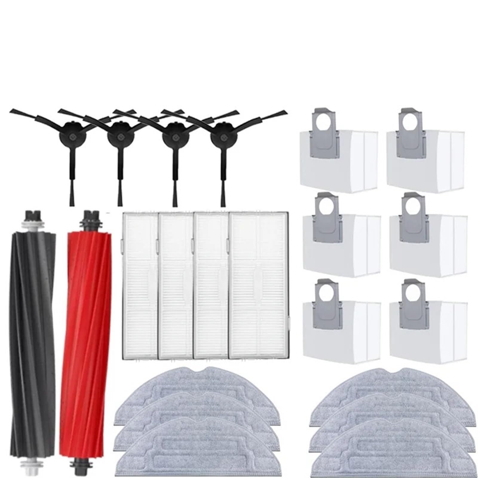 BWZJS for Roborock, S8 S8 Pro Ultra S8+ Roboter-Staubsauger-Ersatzteile, Hauptseitenbürsten, Mopptücher, HEPA-Filter, Staubbeutel, Zubehör Roboterstaubsauger-Ersatzkit(22PCS) von BWZJS