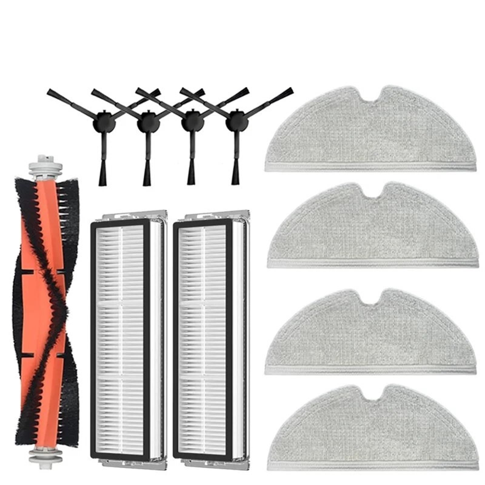 BWZJS for Xiaomi, Mijia 1C 1T Mi Roboter-Staubsauger, for Dreame, F9 Hepa-Filter, Hauptseitenbürste, Mopptuch, Roboter-Staubsauger-Zubehör Roboterstaubsauger-Ersatzkit(11pcs) von BWZJS