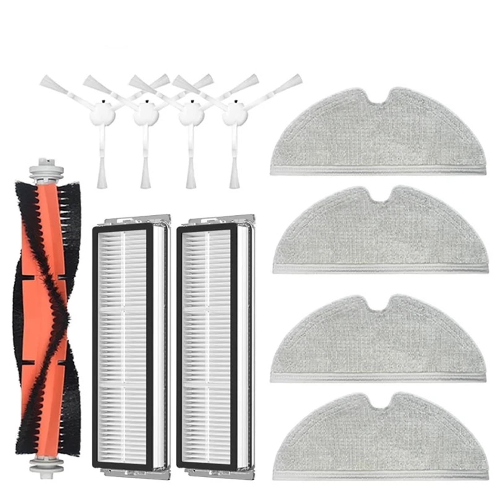 BWZJS for Xiaomi, Mijia 1C 1T Mi Roboter-Staubsauger, for Dreame, F9 Hepa-Filter, Hauptseitenbürste, Mopptuch, Roboter-Staubsauger-Zubehör Roboterstaubsauger-Ersatzkit(11pcs-01) von BWZJS