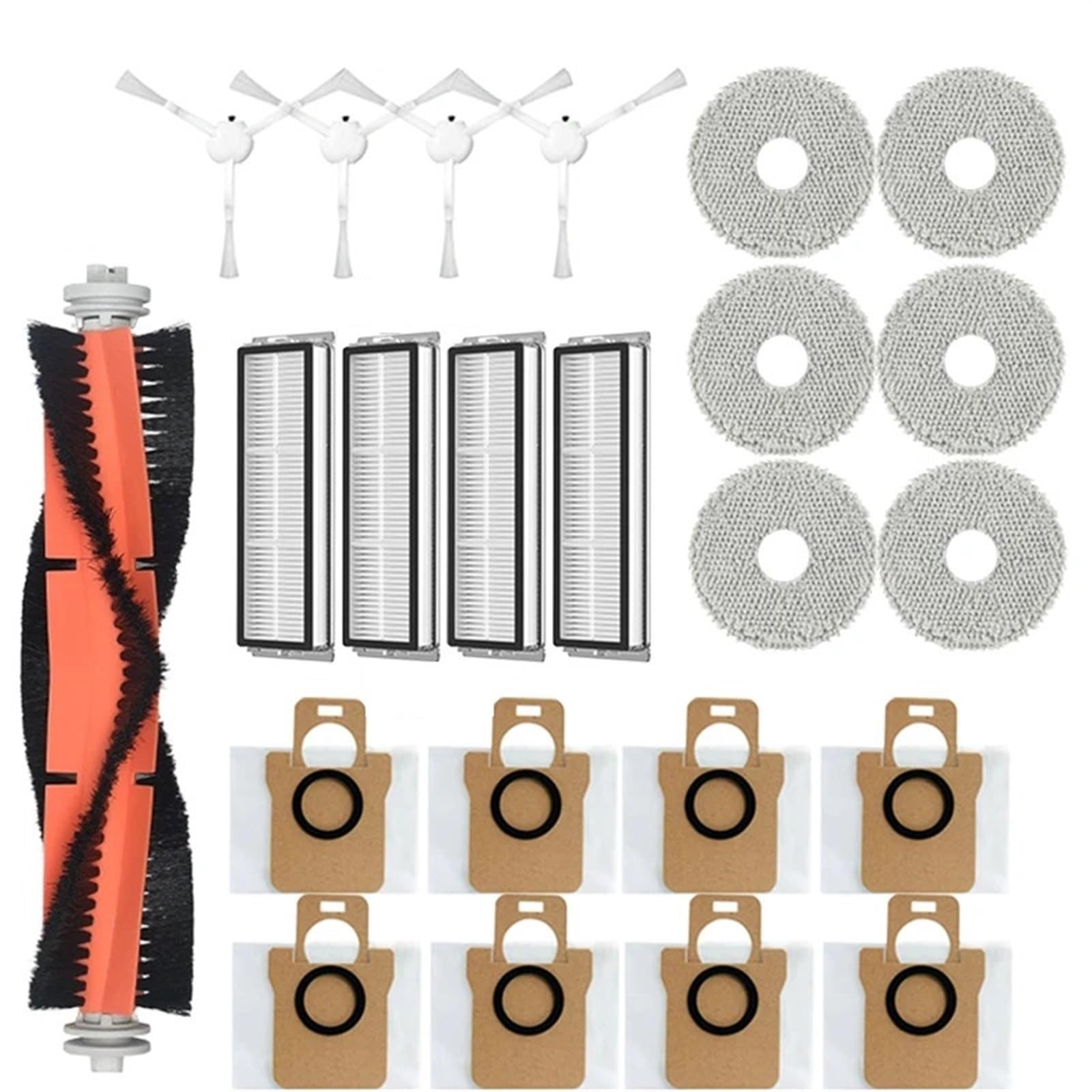 BWZJS for Xiaomi, Mijia Omni 1S B101CN B116 Zubehör Wichtigsten Seite Pinsel Hepa-Filter Mopp Staubbeutel Roboter Staubsauger Ersatzteile Roboterstaubsauger-Ersatzkit(23pcs) von BWZJS