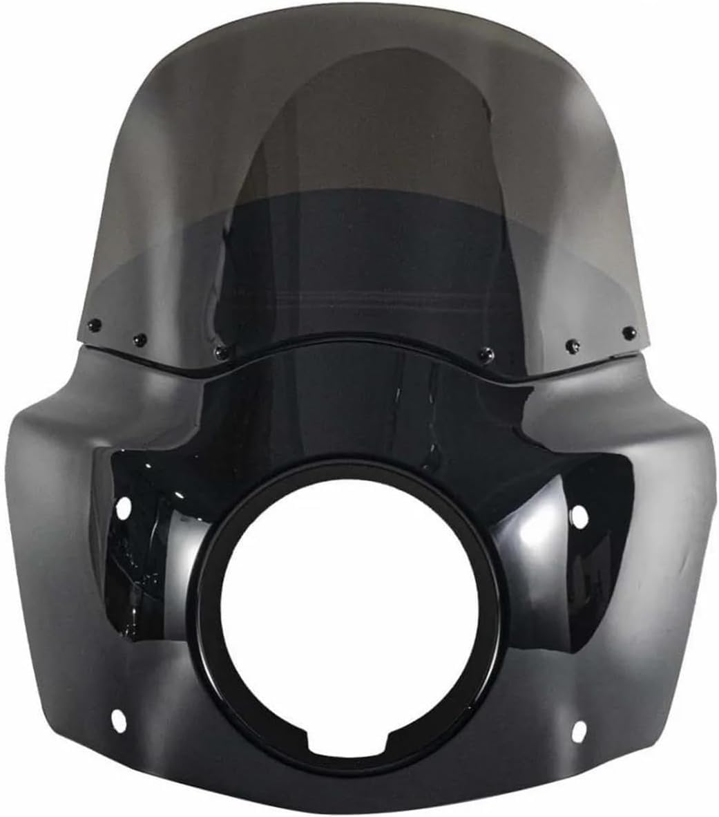Motorrad Windabweiser Für DYNA Für SOFTAIL Für Street Für BOB Low Für Rider 2006-2017 Motorrad Verkleidung Mit 11 Zoll Windschutzscheibe Verkleidung Windschild Spoiler(Light Gray) von BXBDEKQGL