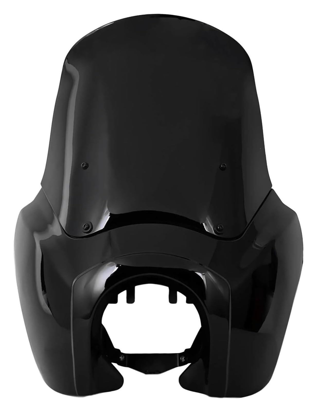 Motorrad Windabweiser Für H&Arley Für Dyna Für Straße Für Bob Für T&Sport FXR Front Verkleidung Motorrad Club Stil Windschutzscheibe Windabweiser Windschild Spoiler(Glossy Black Shell) von BXBDEKQGL