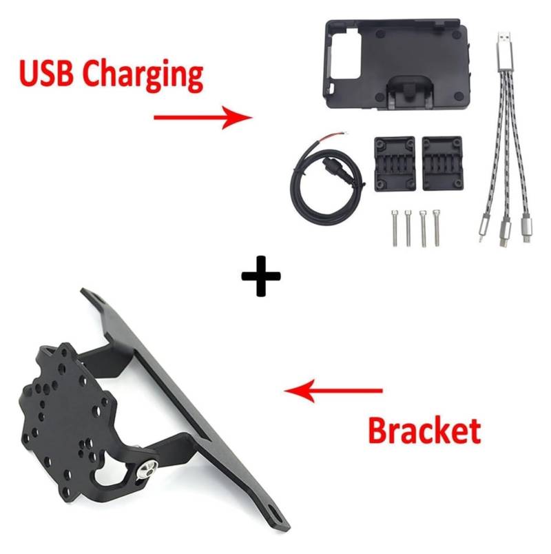 Navigationshalterung Motorrad Für B&MW R850RT R1150RT R 850 1150 RT Motorrad Windschutzscheibe GPS Telefon USB Wireless Charging Halter Navigation Halterung Ständer(USB and Stand) von BXBDEKQGL