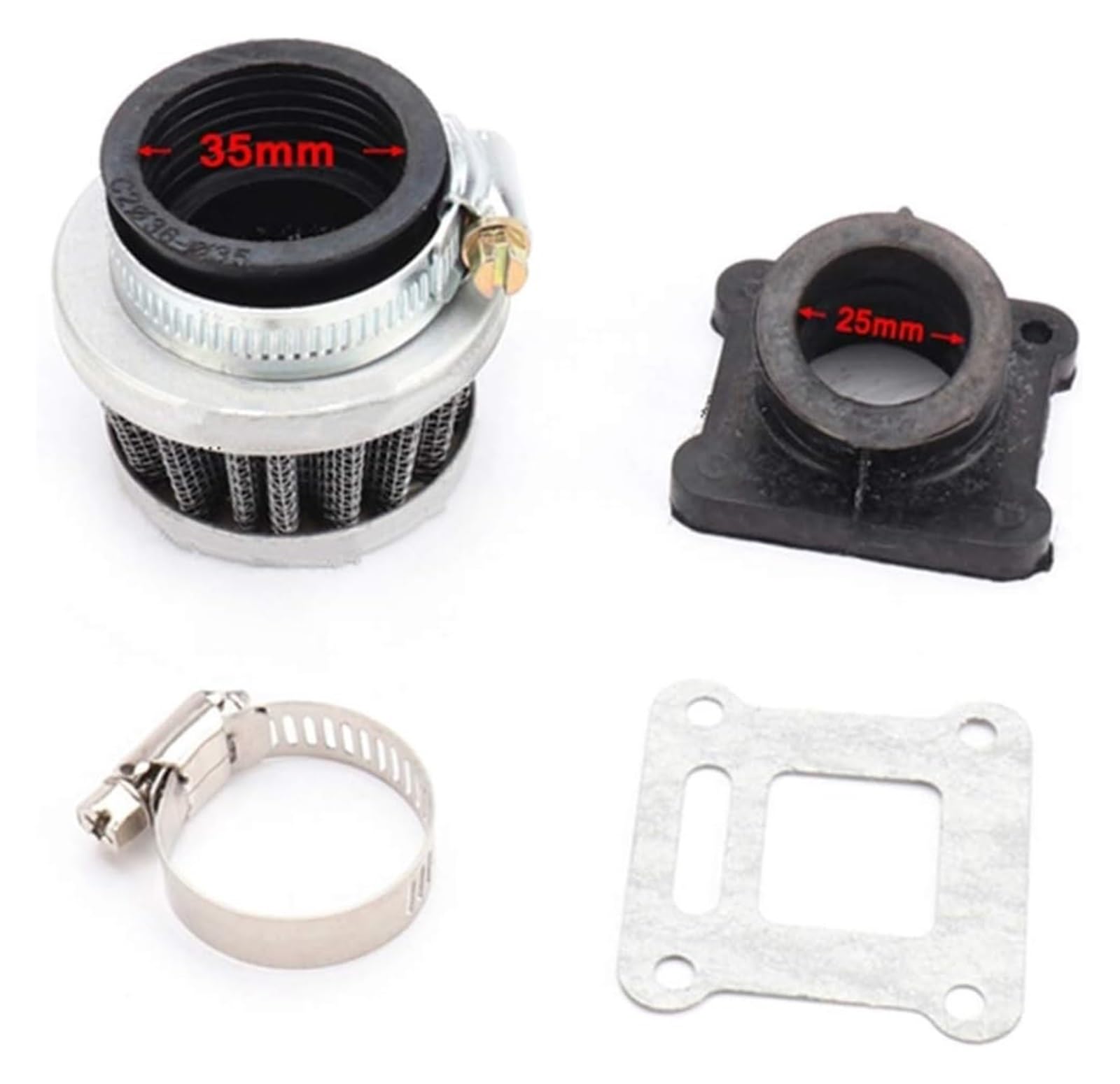 Vergaser Motorrad Kit Für 50 50SX 50CC J&UNIOR 50CC SX 2001-2008 Handkeil-Vergasersatz 20-mm-Motorradvergaser Mit Luftfilter Und Verteilermanschette(Air Filter Manifold) von BXBDEKQGL