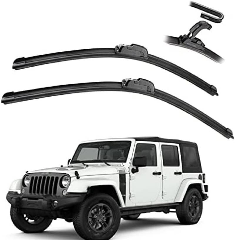 2 Teile/satz Auto Frontscheibe Scheibenwischerblätter Zubehör, Für Jeep, Für Wrangler JK JL 2007 2008 2009 2010 2011 2012 2013 2014 2015 2016 2017 Scheibenwischer von BXINAN