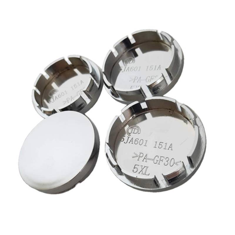 4 Stück Auto Radnabenkappen für Peugeot 308 CC I 2009-2011, Nabendeckel Wasserdicht Verschleißfest Radnabe Abdeckung,Silver-60mm von BXJNDM