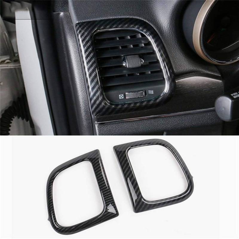 BXSAUISA Innenausstattung Zubehör ABS-Carbon-Faser-Korn-Abdeckungs-Ordnung 2014-2018 gepasst for Jeep Grand Cherokee 2015 2016 17 Türgriff Lenkrad Autozubehör (Color Name : for Air Vent Outlet) von BXSAUISA