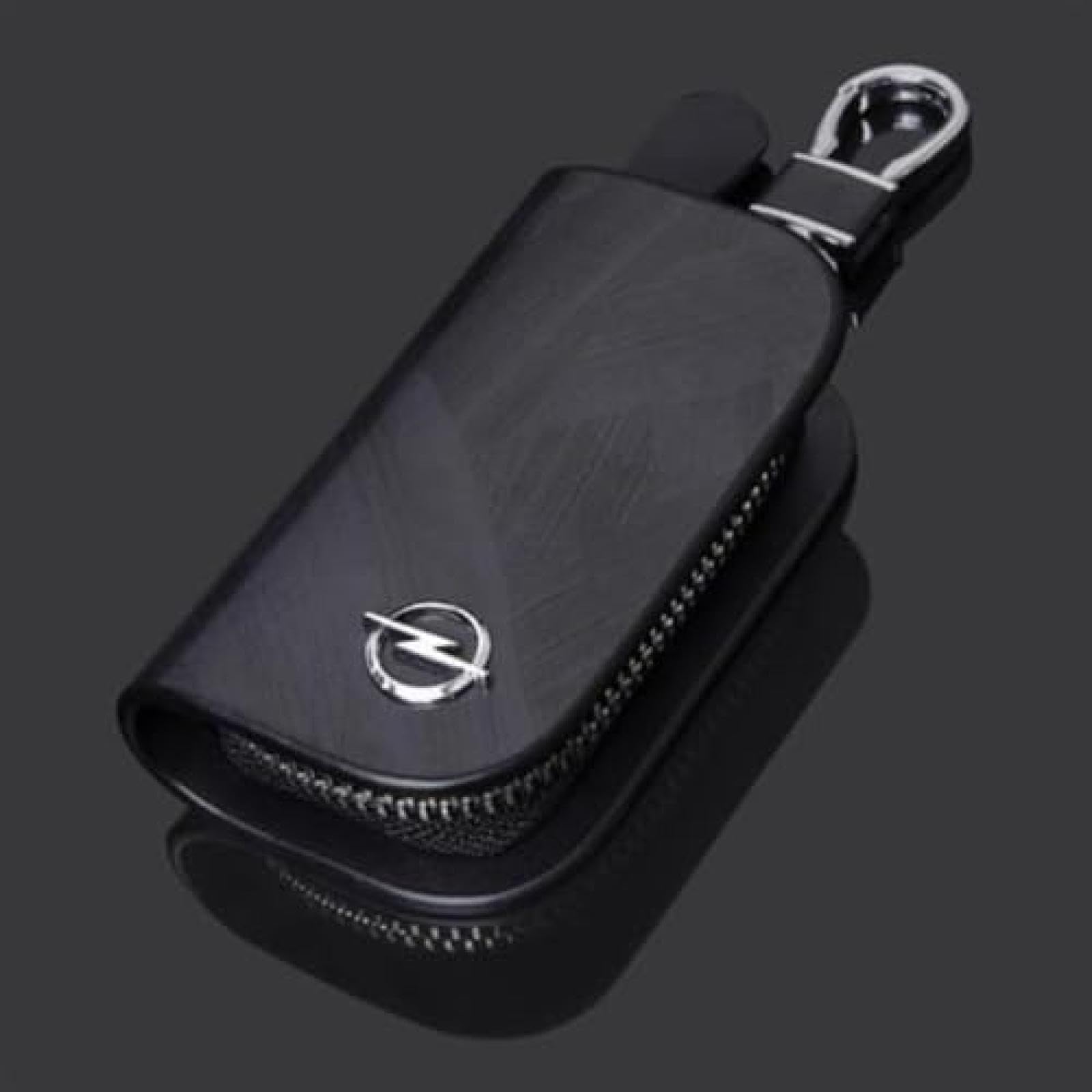 Leder-Autoschlüssel-Hülle für Opel Adam, Fernbedienungsschutz mit Metallhaken und Schlüsselanhänger, Reißverschluss-Tasche, Dekoration, Zubehör, normal-braun Leder-Autoschlüssel-Hülle für Opel Adam, Fernbedienungsschutz mit Metallhaken und Schlüsselanhänger, Reißverschluss-Tasche, Dekoration, Zubehör, normal-braun von BXWZVWUJ
