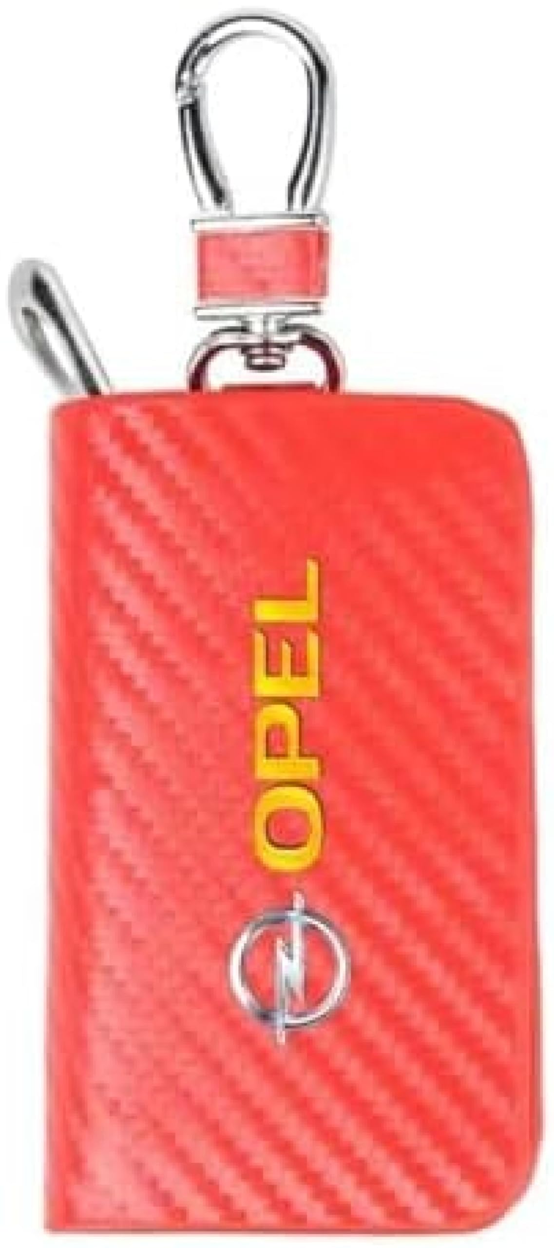 Leder-Autoschlüssel-Hülle für Opel Astra, Fernbedienungsschutz mit Metallhaken und Schlüsselanhänger, Reißverschluss-Tasche, Dekoration, Zubehör, normales Rot Leder-Autoschlüssel-Hülle für Opel Astra, Fernbedienungsschutz mit Metallhaken und Schlüsselanhänger, Reißverschluss-Tasche, Dekoration, Zubehör, normales Rot von BXWZVWUJ