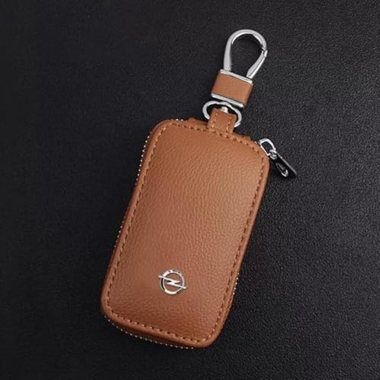Leder-Autoschlüssel-Hülle für Opel Zafira, Funkschlüssel-Schutz mit Metallhaken und Schlüsselanhänger, Reißverschluss, Tasche, Dekoration, Zubehör, Taille Unique-s Leder-Autoschlüssel-Hülle für Opel Zafira, Funkschlüssel-Schutz mit Metallhaken und Schlüsselanhänger, Reißverschluss, Tasche, Dekoration, Zubehör, Taille Unique-s von BXWZVWUJ