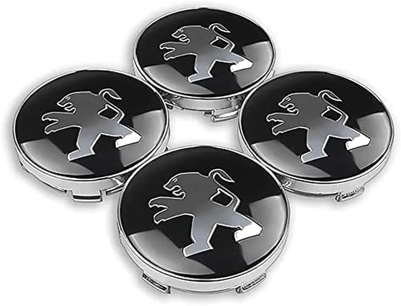 Radkappen für Peugeot 56mm,Radnaben-Mittelabdeckungen Radmutterkappen Nabendeckel Aufkleber Abzeichen Accessoires von BXWZVWUJ