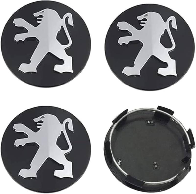 Radkappen für Peugeot Partner 2008-2018 60mm,Radnaben-Mittelabdeckungen Radmutterkappen Nabendeckel Aufkleber Abzeichen Accessoires von BXWZVWUJ