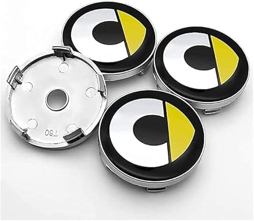 Radkappen für Smart Fortwo Forfour 450 451 454 453,Radnaben-Mittelabdeckungen Radmutterkappen Nabendeckel Aufkleber Abzeichen Accessoires,A von BXWZVWUJ