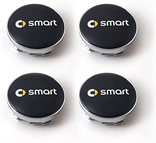 Radkappen für Smart Fortwo Forfour 450 451 454 453 60mm,Radnaben-Mittelabdeckungen Radmutterkappen Nabendeckel Aufkleber Abzeichen Accessoires,A von BXWZVWUJ