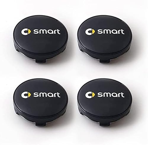 Radkappen für Smart Fortwo Forfour 450 451 454 453 60mm,Radnaben-Mittelabdeckungen Radmutterkappen Nabendeckel Aufkleber Abzeichen Accessoires,A von BXWZVWUJ