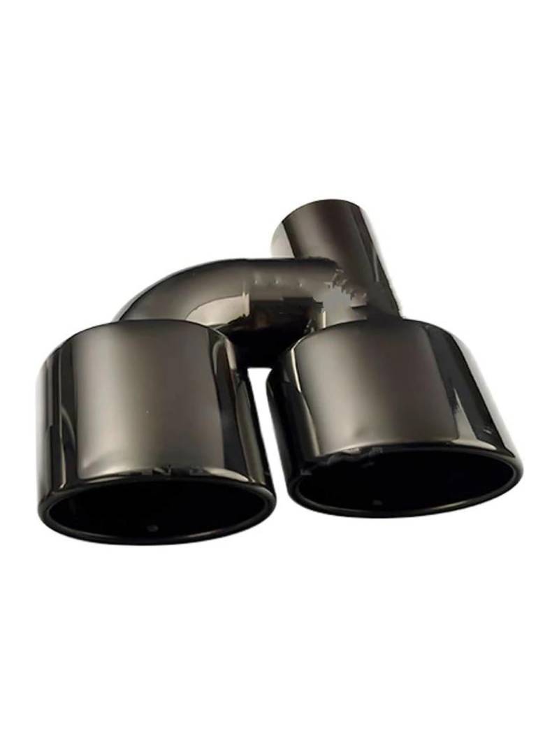 TAVOS Auto Auspuffroh Für Mercedes Für Benz W204 W211 Für C-Klasse C63 Edelstahl-Auspuffrohr Doppelauspuff-Schalldämpferspitze Auspuffblenden (Color : Black Left) von BYBAGS