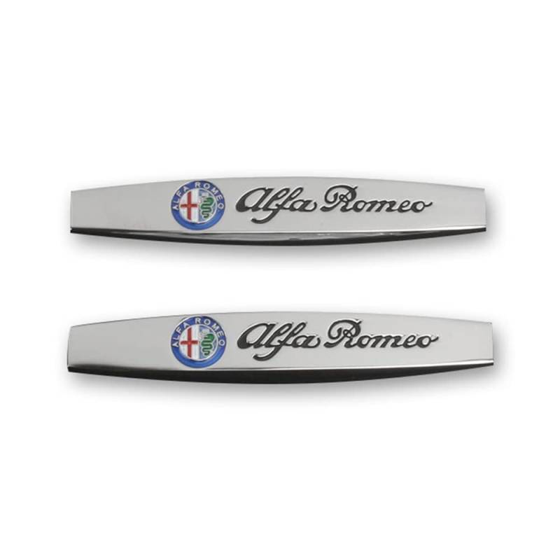 BYBEST Silber Vinyl Auto Emblem Sticker für Alfa Romeo 4C, 8C, 156, Giulietta, Stelvio, Spider, GT, Giulia, Mito, Brera, 159, 156, 147 von BYBEST