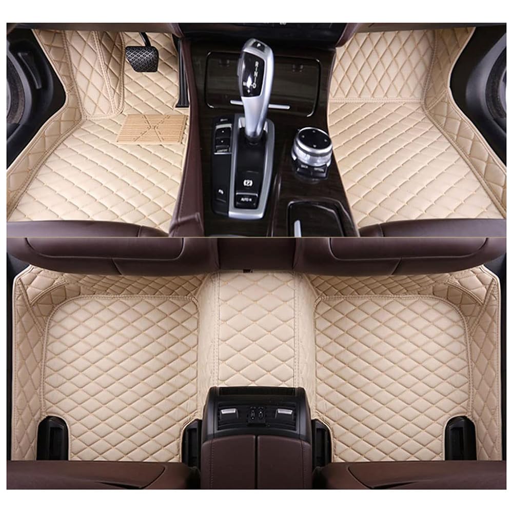 Leder Auto Fußmatten, für Volvo XC60 2009-2015 Alles Inklusive Allwetter Wasserdicht Antirutsch Auto Fussmatten,B-LHD von BYBEST