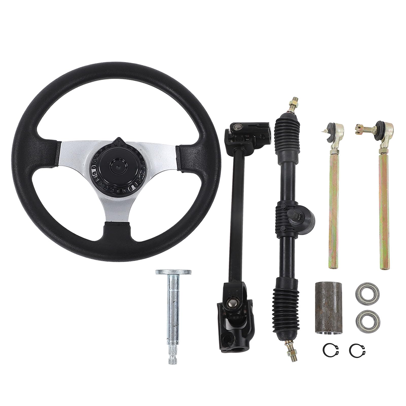 Go Kart Lenkrad Teile, Bessere Grip Achse Zugstangenhalter Set, Langlebig und Stark, 11,8 Zoll Durchmesser für Quad ATV UTV Go Kart Lenkrad Teile, Bessere Grip Achse Zugstangenhalter Set, Langlebig und Stark, 11,8 Zoll Durchmesser für Quad ATV UTV von BYERZ