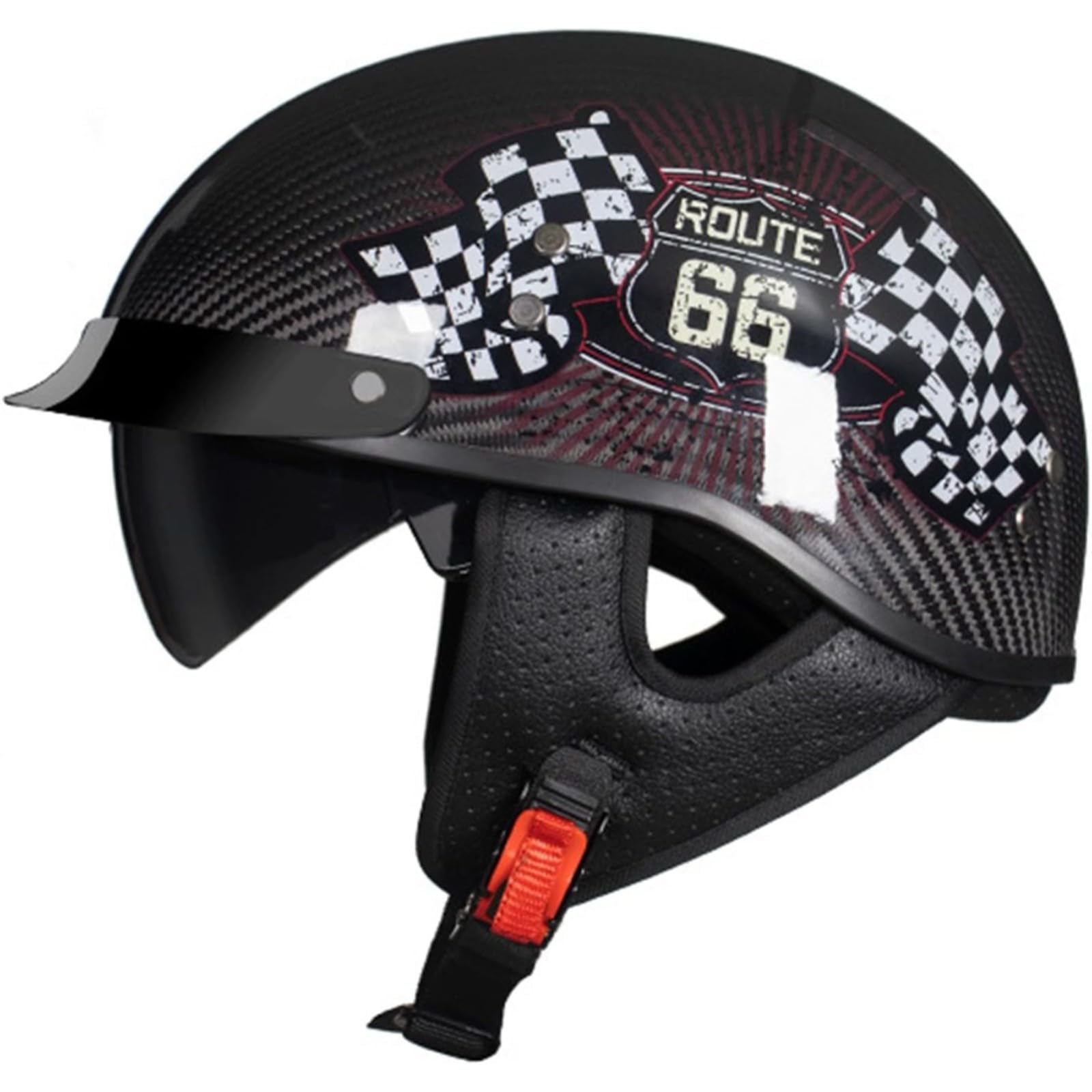 BYFHHHH Halbschalenhelm, ECE/DOT-Zulassung, Retro-Jet-Halbscooter-Offener Helm Mit Sonnenblende, Herausnehmbares, Atmungsaktives Futter G,L=59~60CM BYFHHHH Halbschalenhelm, ECE/DOT-Zulassung, Retro-Jet-Halbscooter-Offener Helm Mit Sonnenblende, Herausnehmbares, Atmungsaktives Futter G,L=59~60CM von BYFHHHH