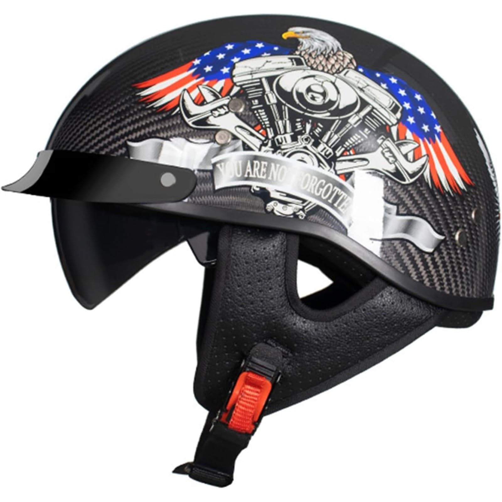 Halbschalenhelm, ECE/DOT-Zulassung, Retro-Jet-Halbscooter-Offener Helm Mit Sonnenblende, Herausnehmbares, Atmungsaktives Futter D,L=59~60CM Halbschalenhelm, ECE/DOT-Zulassung, Retro-Jet-Halbscooter-Offener Helm Mit Sonnenblende, Herausnehmbares, Atmungsaktives Futter D,L=59~60CM von BYFHHHH