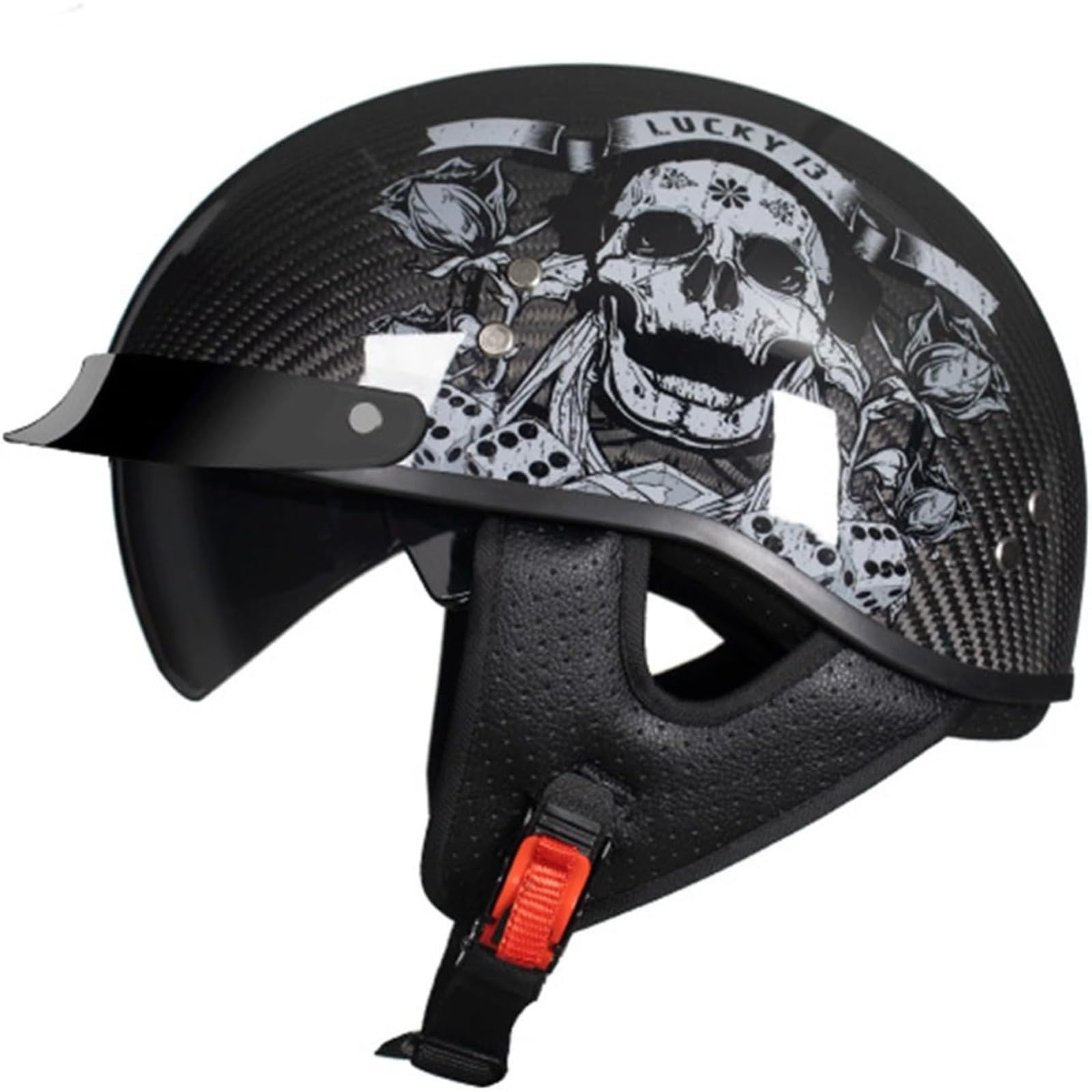 Halbschalenhelm, ECE/DOT-Zulassung, Retro-Jet-Halbscooter-Offener Helm Mit Sonnenblende, Herausnehmbares, Atmungsaktives Futter H,M=57~58CM Halbschalenhelm, ECE/DOT-Zulassung, Retro-Jet-Halbscooter-Offener Helm Mit Sonnenblende, Herausnehmbares, Atmungsaktives Futter H,M=57~58CM von BYFHHHH