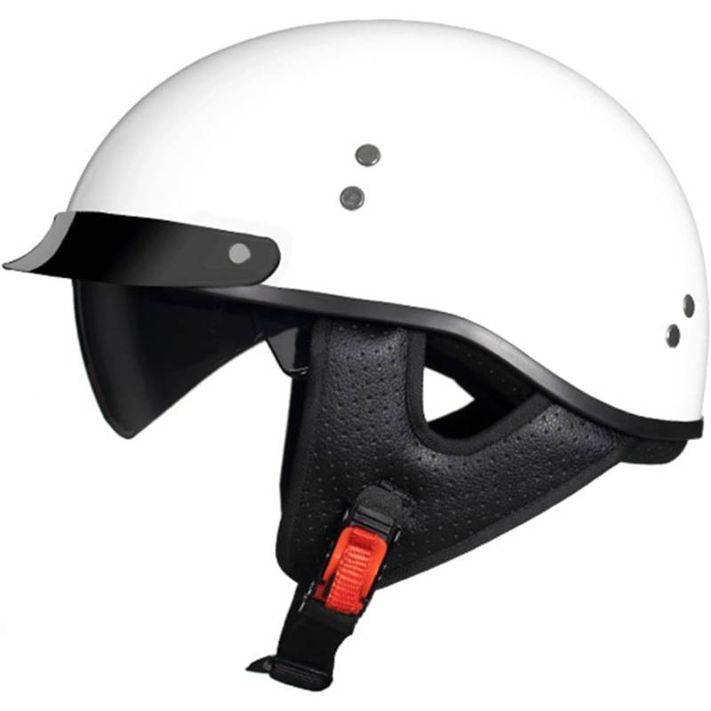 Halbschalenhelm, ECE/DOT-Zulassung, Retro-Jet-Halbscooter-Offener Helm Mit Sonnenblende, Herausnehmbares, Atmungsaktives Futter I,L=59~60CM von BYFHHHH