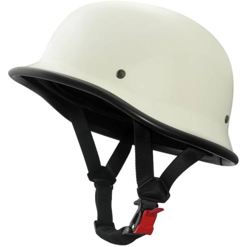 Motorrad Halbschalenhelm, Halbschalenhelm, ECE/DOT Zulassung Baseball Cap Helm Brain-Cap Motorradhelm Cruiser Rollerhelm Für Cruiser Moped A,M=57~58CM von BYFHHHH